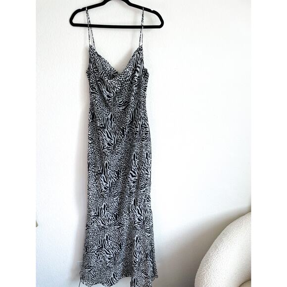 L'ACADEMIE Revolve B&W Animal Printed Slip Maxi Dress - Picture 5 of 13
